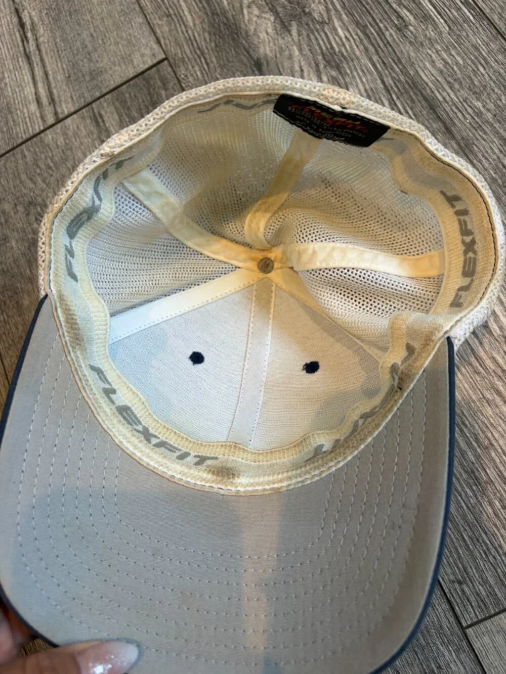 Mesh Flex Fit Blue and White Unisex Hat Cap